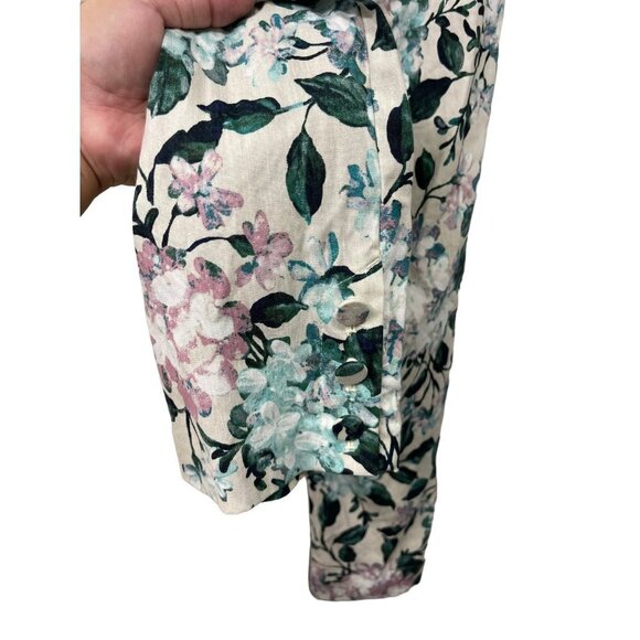 J. Jill Linen Stretch Floral Crop Pants Size Petite XS - Picture 5 of 7